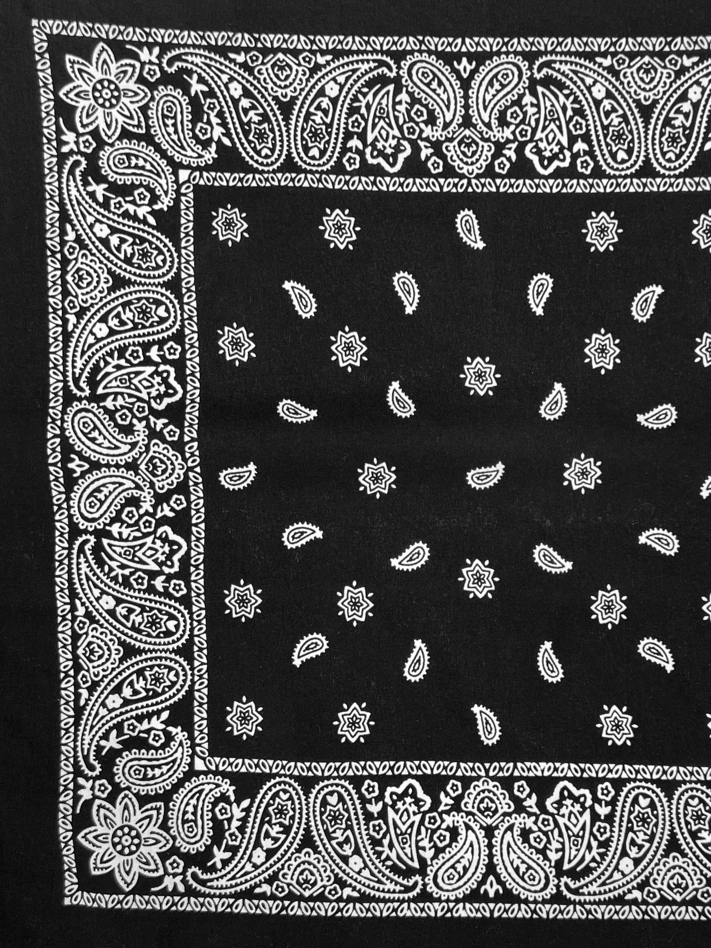 Black & White Paisley & Star Print Bandana