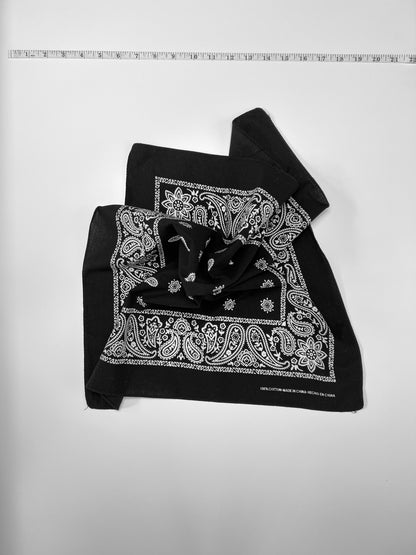 Black & White Paisley & Star Print Bandana