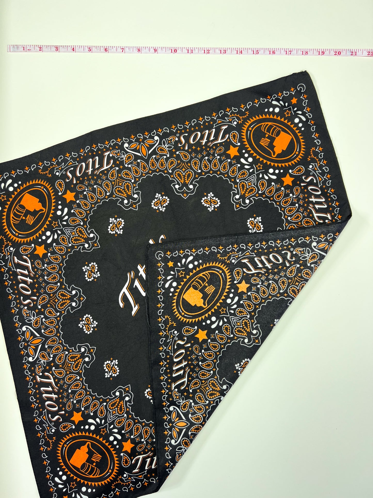 Tito's Vodka Black, White & Orange Bandana