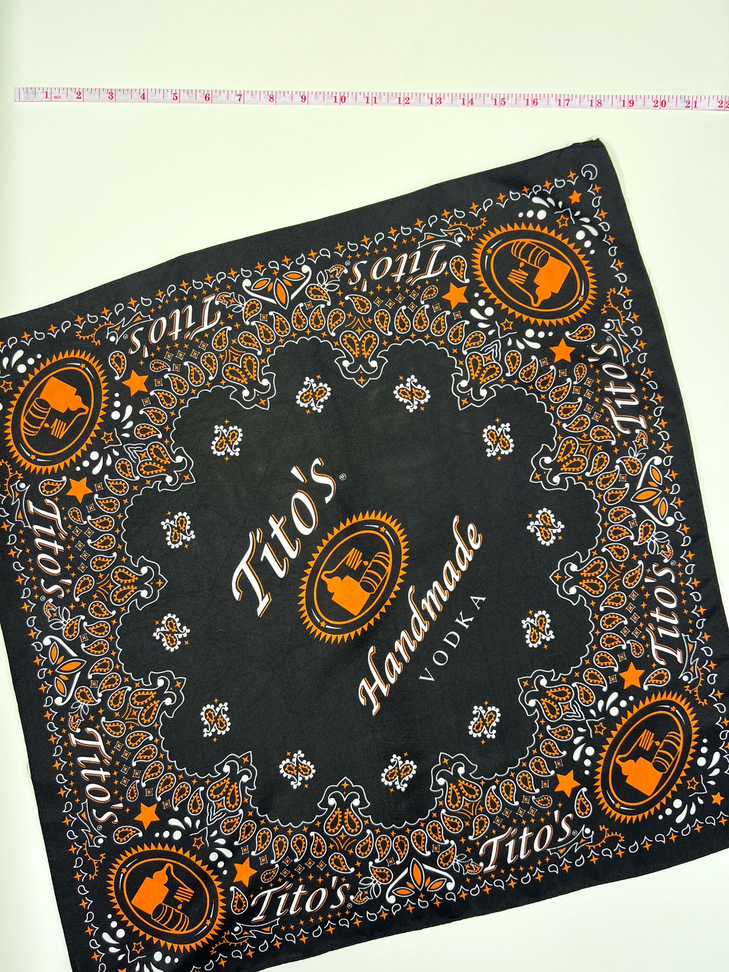 Tito's Vodka Black, White & Orange Bandana