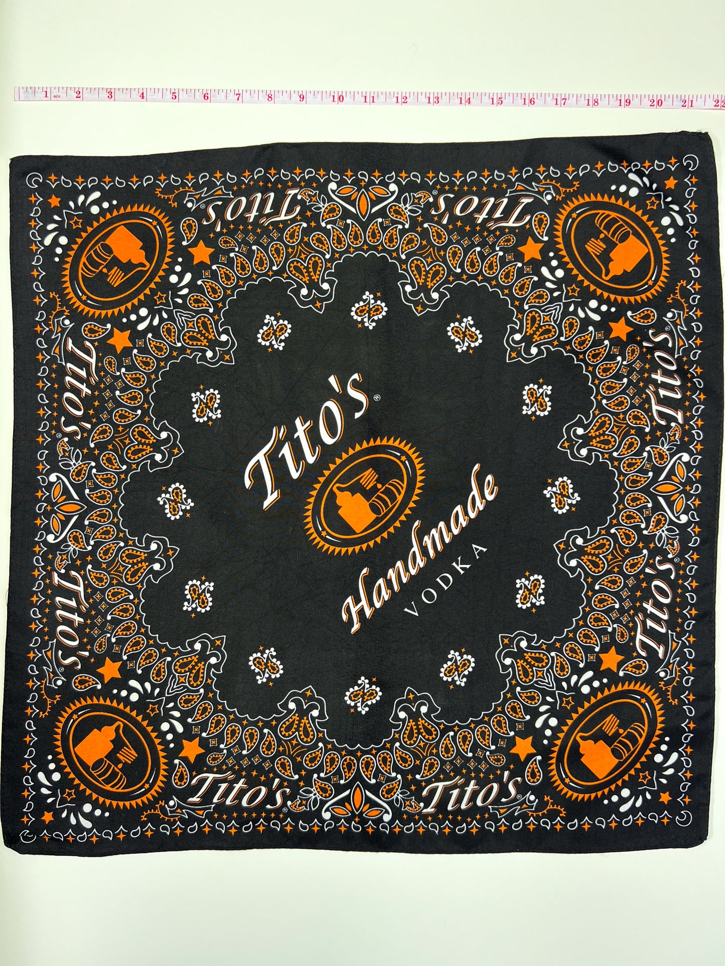Tito's Vodka Black, White & Orange Bandana