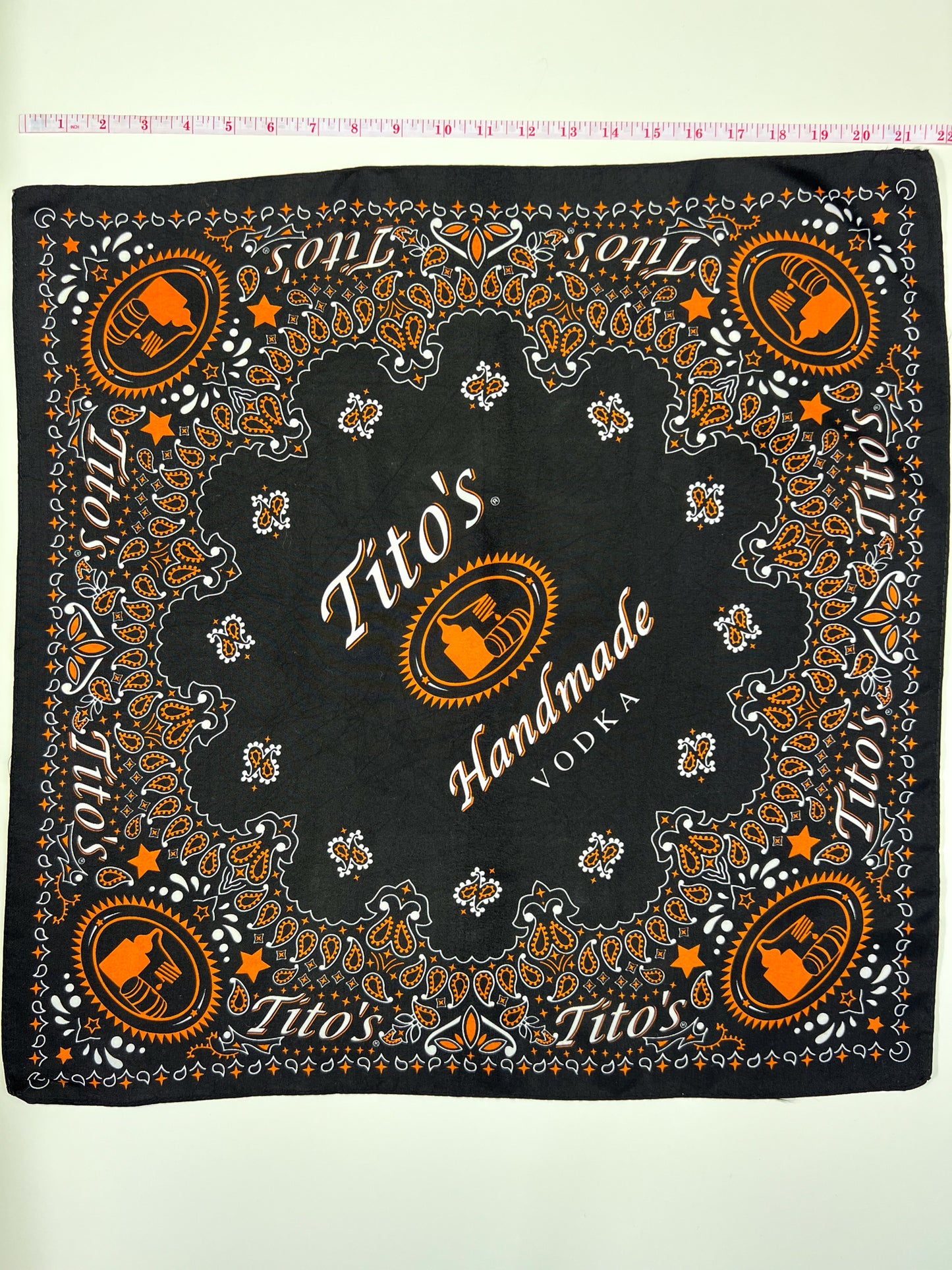 Tito's Vodka Black, White & Orange Bandana
