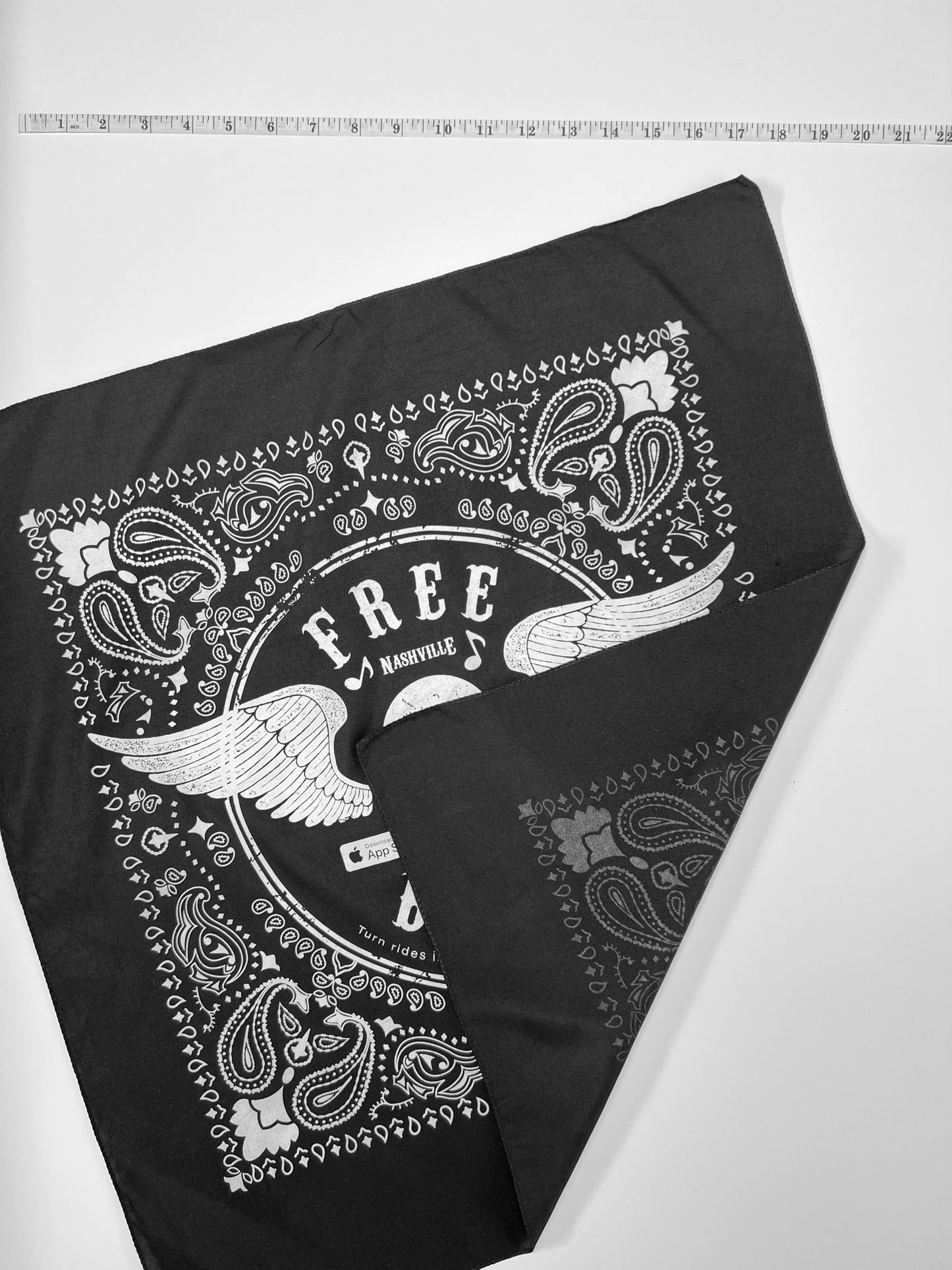 Free Bird Nashville Black & White Graphic Paisley Bandana
