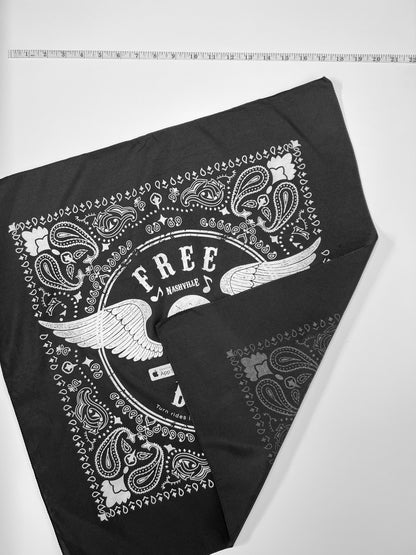Free Bird Nashville Black & White Graphic Paisley Bandana