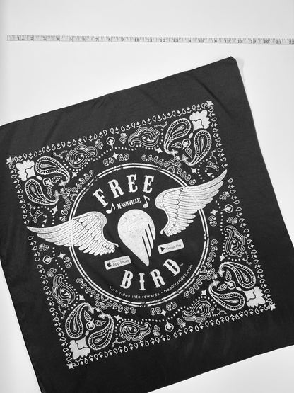 Free Bird Nashville Black & White Graphic Paisley Bandana