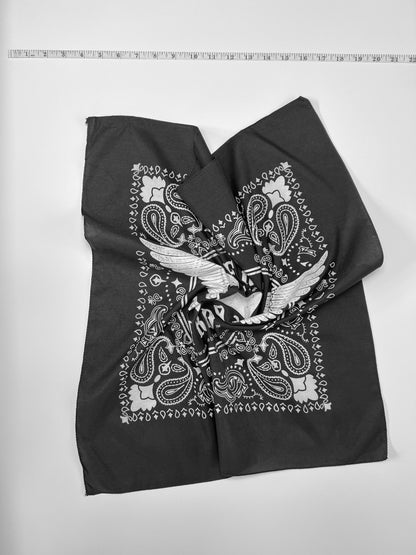 Free Bird Nashville Black & White Graphic Paisley Bandana