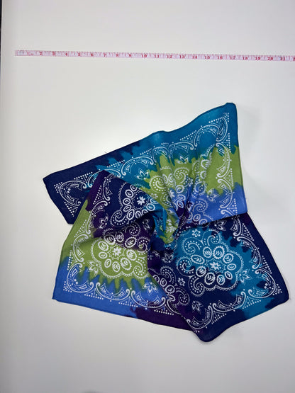 Blue, Purple & Green Ombre Paisley Print Bandana