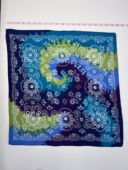 Blue, Purple & Green Ombre Paisley Print Bandana