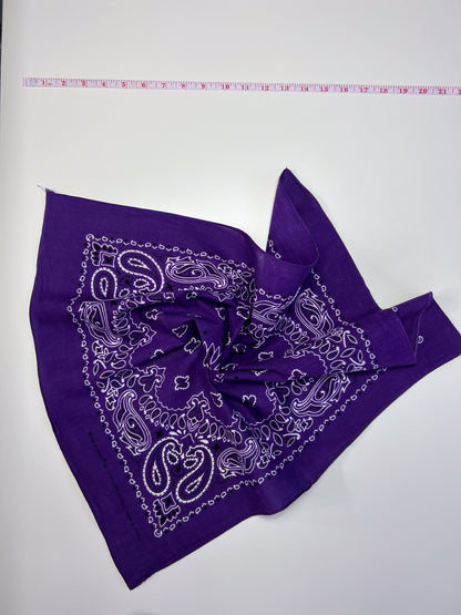 Dark Purple Paisley Border Print Bandana