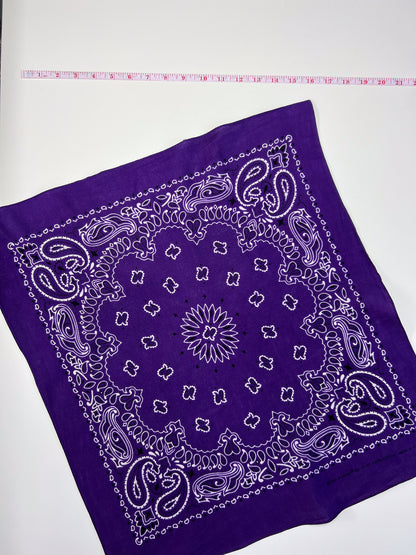 Dark Purple Paisley Border Print Bandana