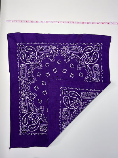 Dark Purple Paisley Border Print Bandana