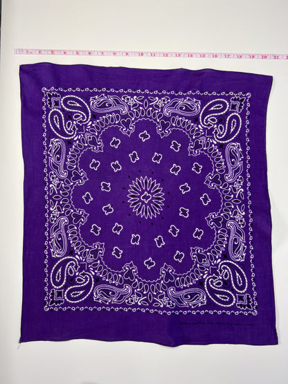 Dark Purple Paisley Border Print Bandana