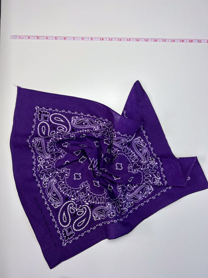 Dark Purple Paisley Border Print Bandana