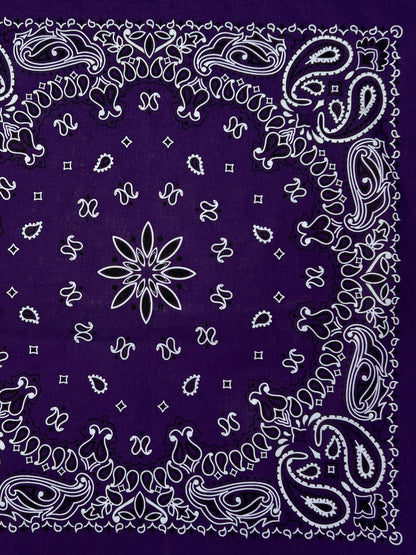 Deep Purple Paisley Print Bandana