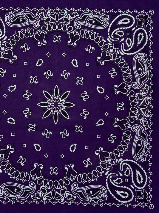 Deep Purple Paisley Print Bandana