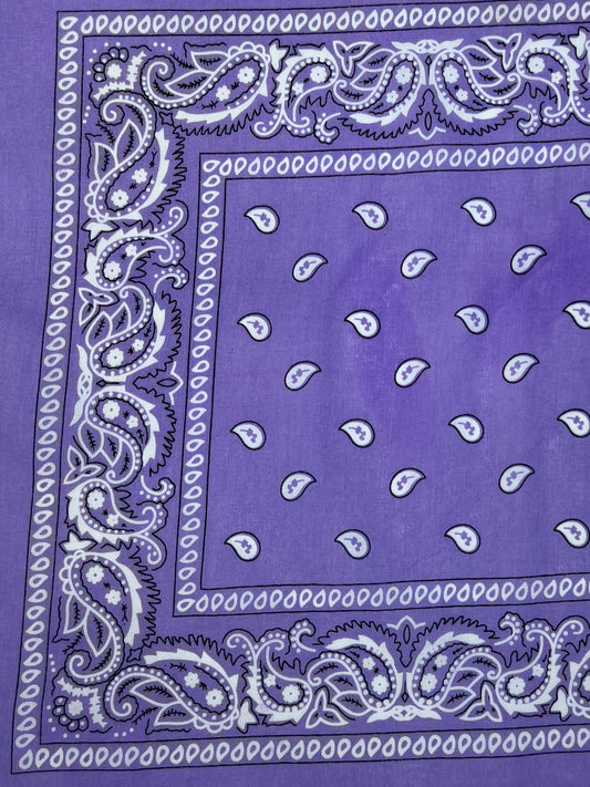 Lilac Paisley Print Bandana