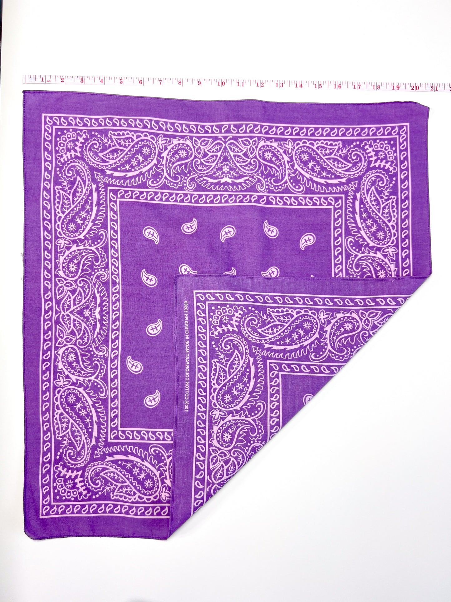 Light Purple Paisley Border Print Bandana
