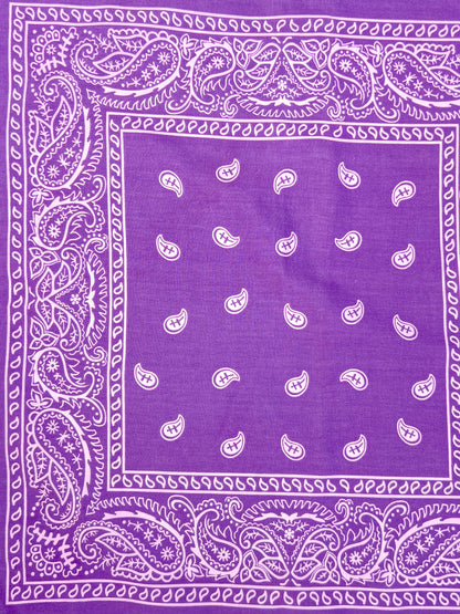 Light Purple Paisley Border Print Bandana