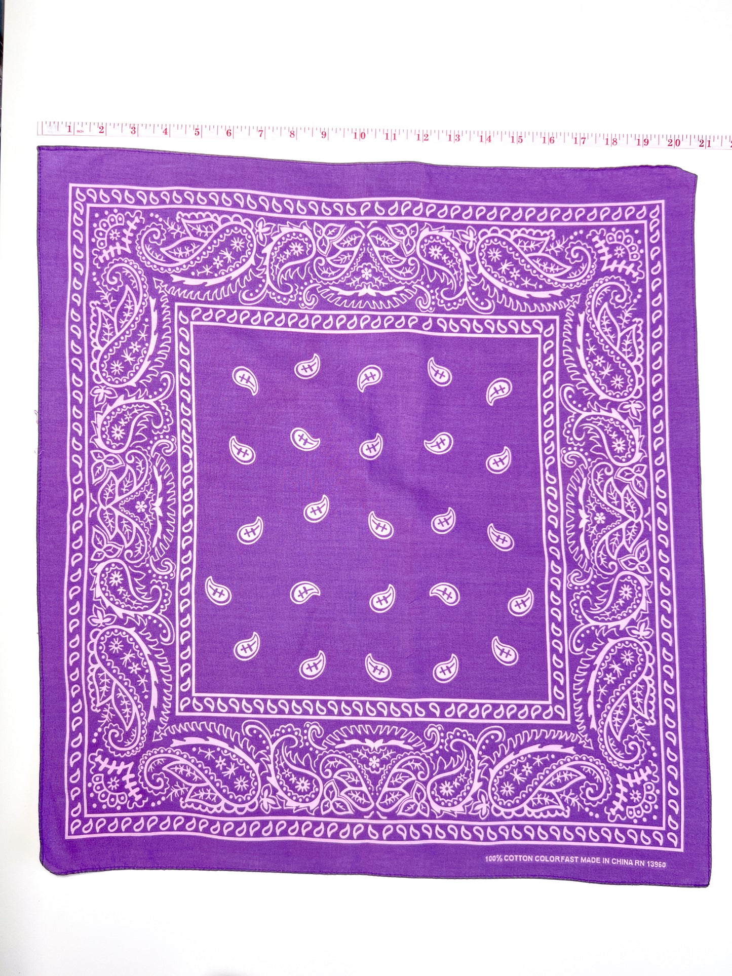 Light Purple Paisley Border Print Bandana