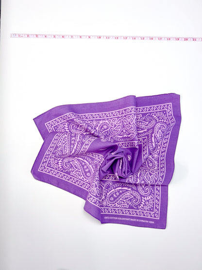 Light Purple Paisley Border Print Bandana