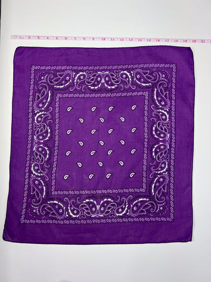 Purple Paisley Border Print Bandana