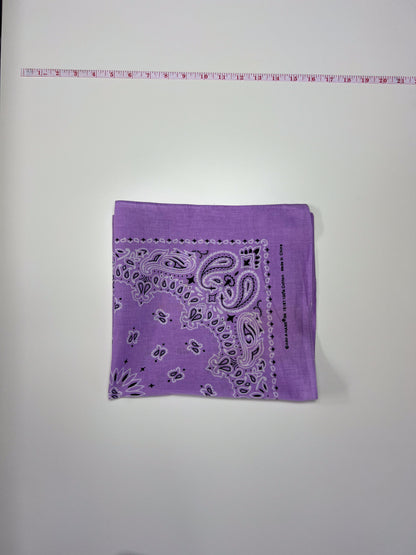 Lilac Paisley Print Border Bandana - Marked