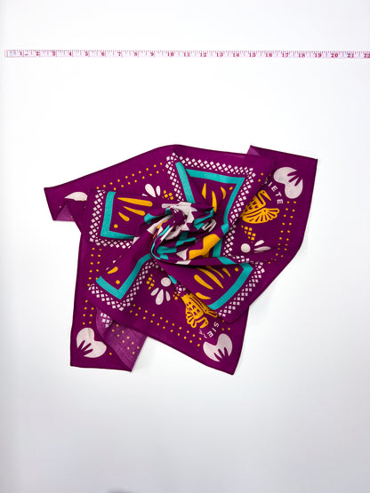Siete Aztec Graphic Purple Bandana