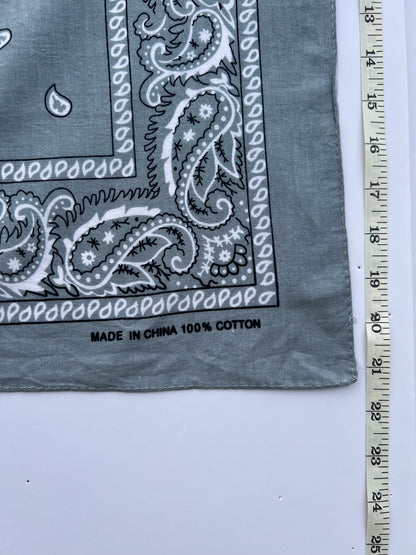 Light Grey Paisley Border Print Bandana
