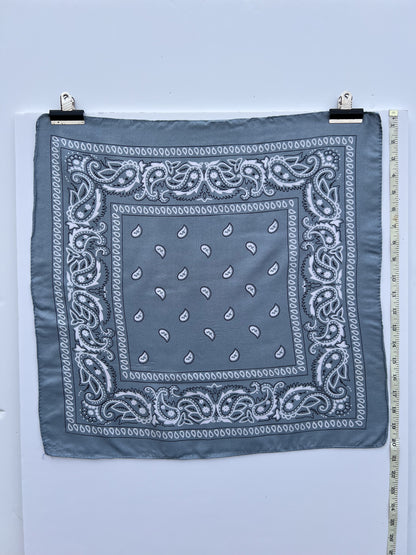 Grey Paisley Border Print Bandana