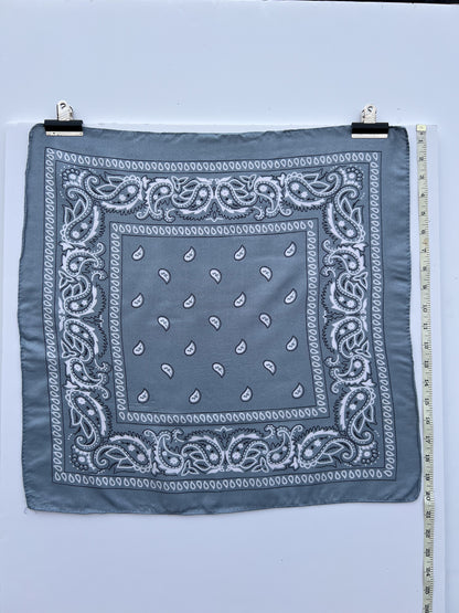 Grey Paisley Border Print Bandana