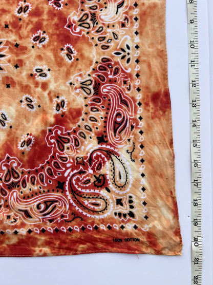 Tie Dye Orange Paisley Bandana