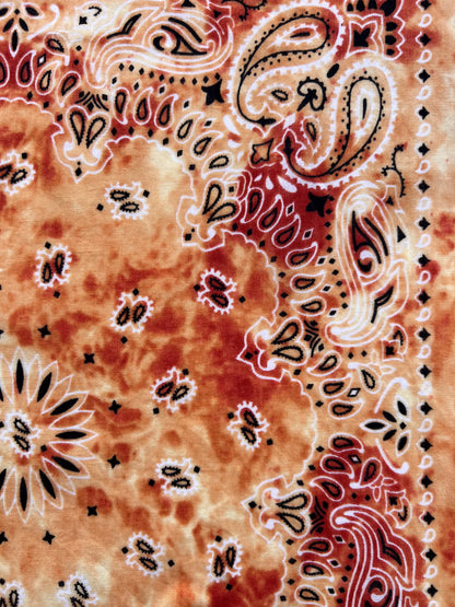 Tie Dye Orange Paisley Bandana