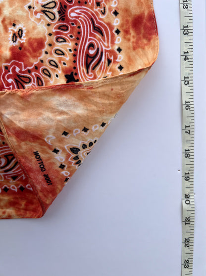 Tie Dye Orange Paisley Bandana
