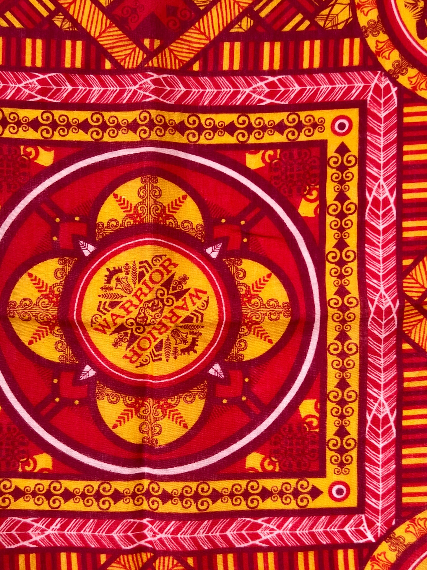 Warrior Aztec Print Orange & Red Bandana