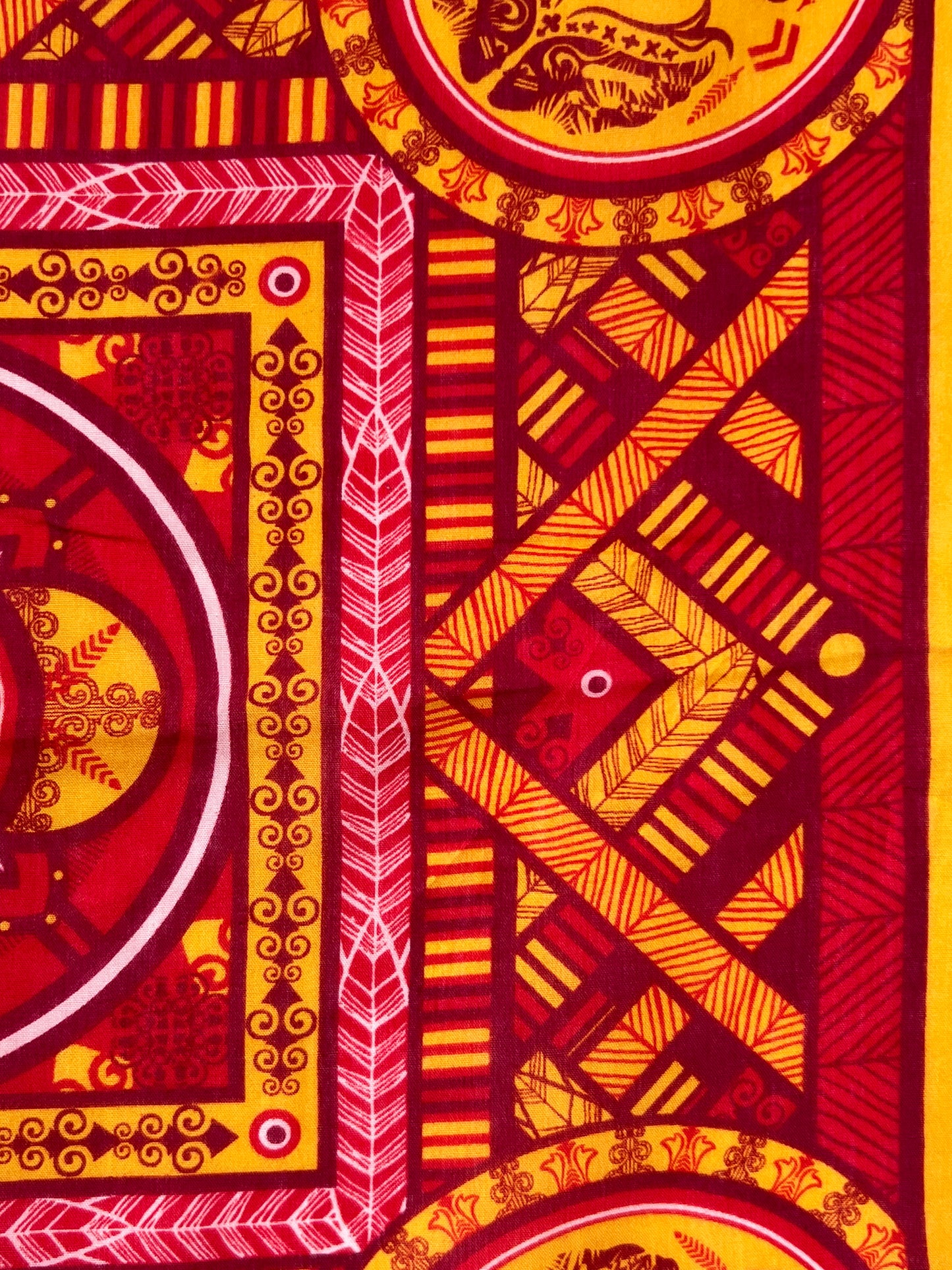 Warrior Aztec Print Orange & Red Bandana