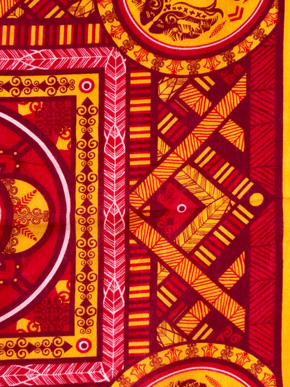 Warrior Aztec Print Orange & Red Bandana