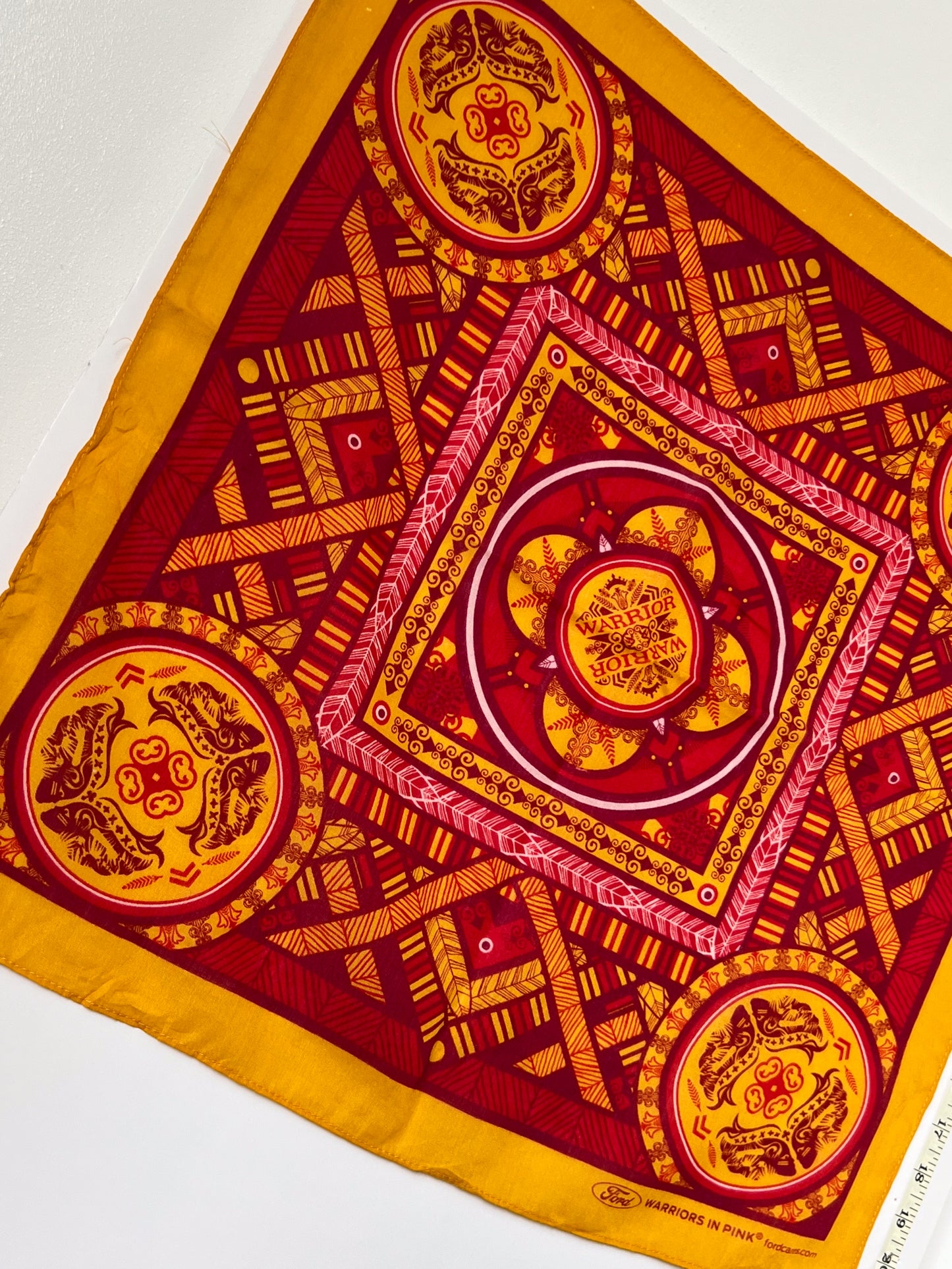 Warrior Aztec Print Orange & Red Bandana