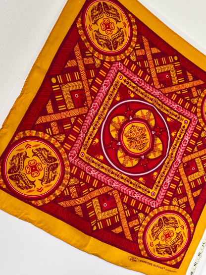 Warrior Aztec Print Orange & Red Bandana