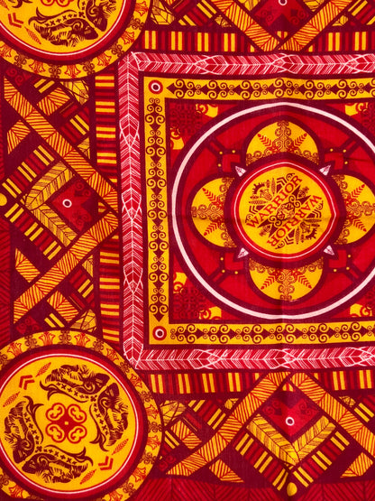 Warrior Aztec Print Orange & Red Bandana