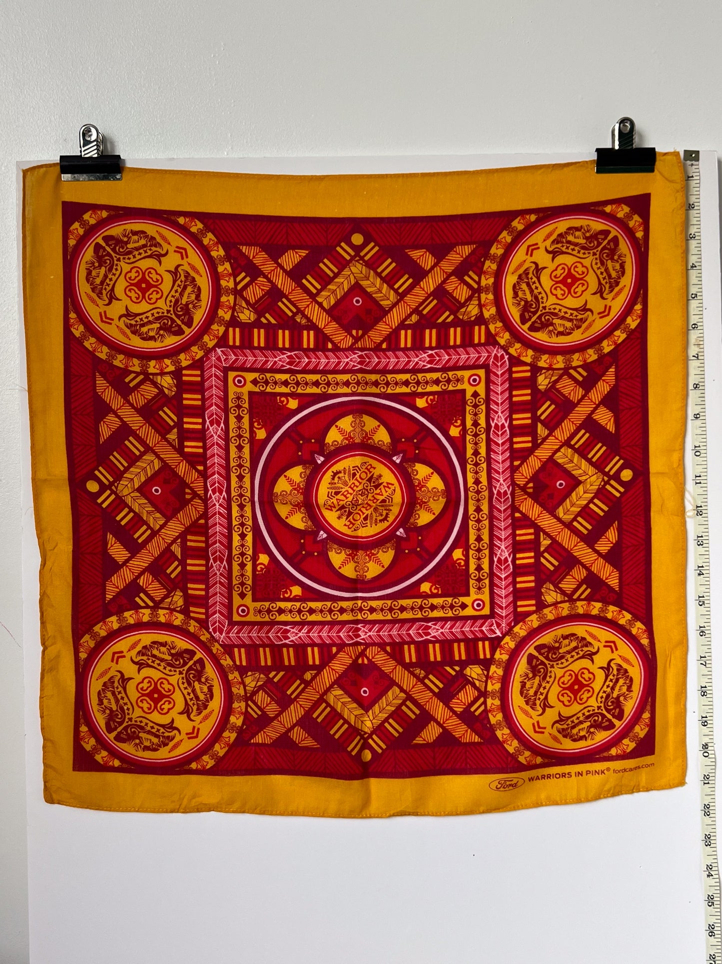 Warrior Aztec Print Orange & Red Bandana