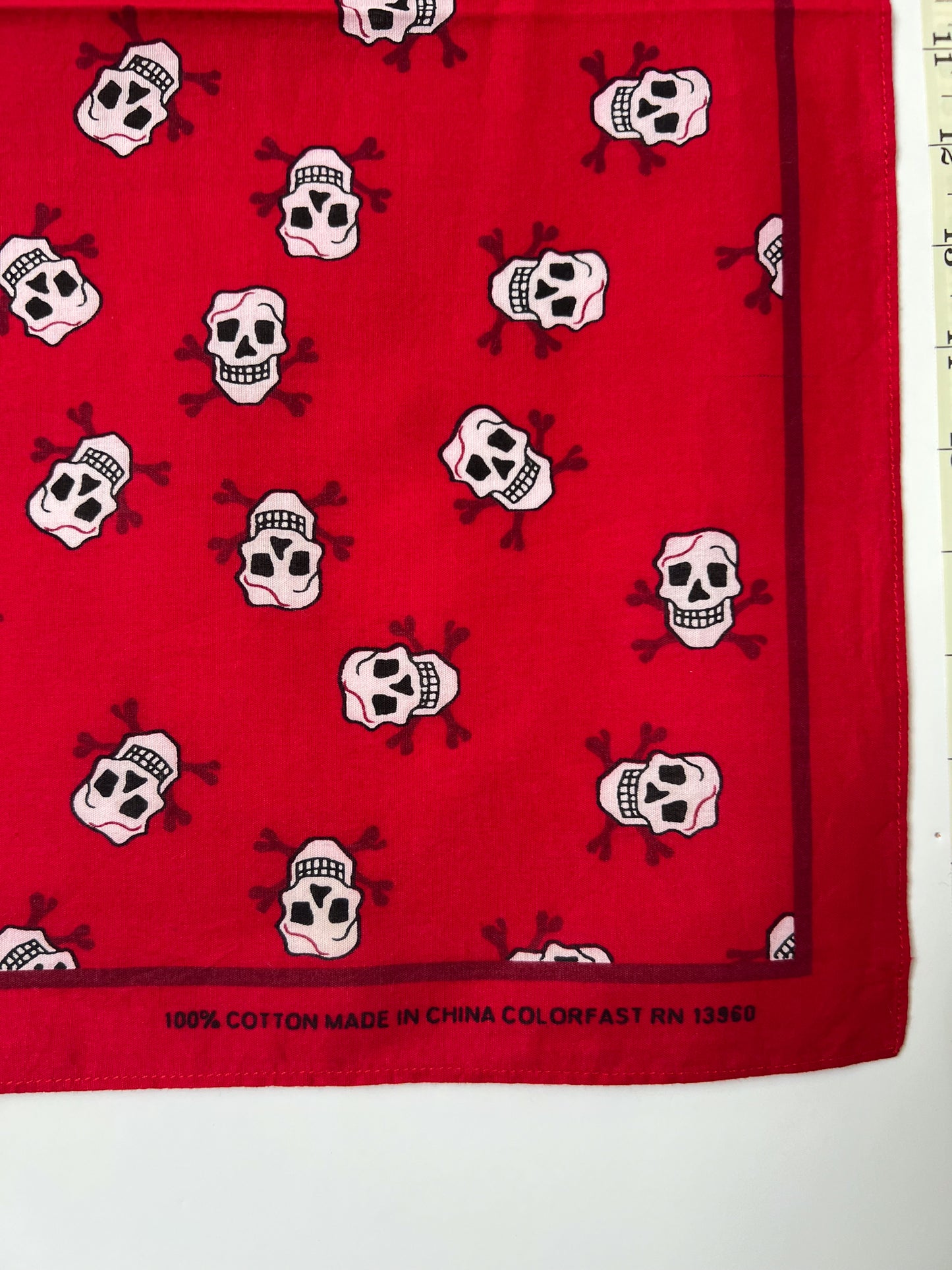 Red Skull Print Bandana