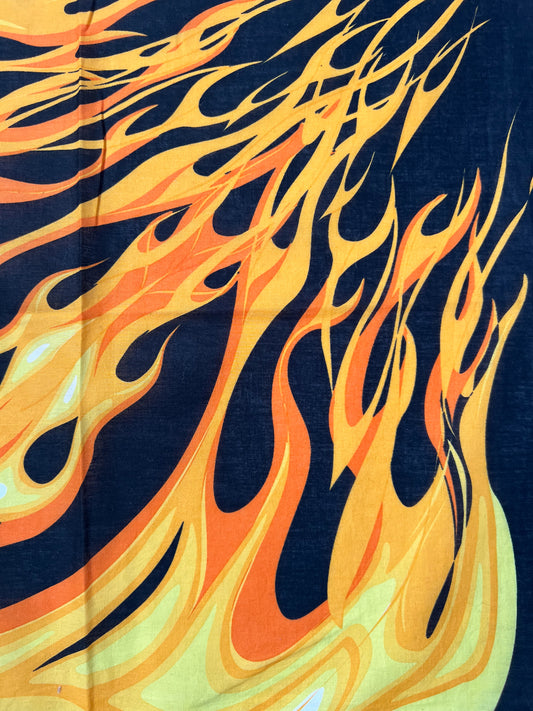 Orange Flames Black Bandana