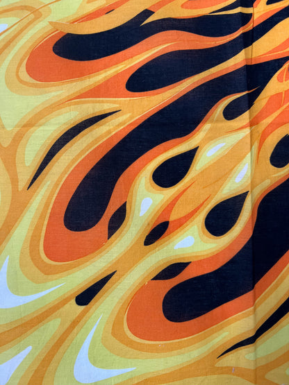 Orange Flames Black Bandana