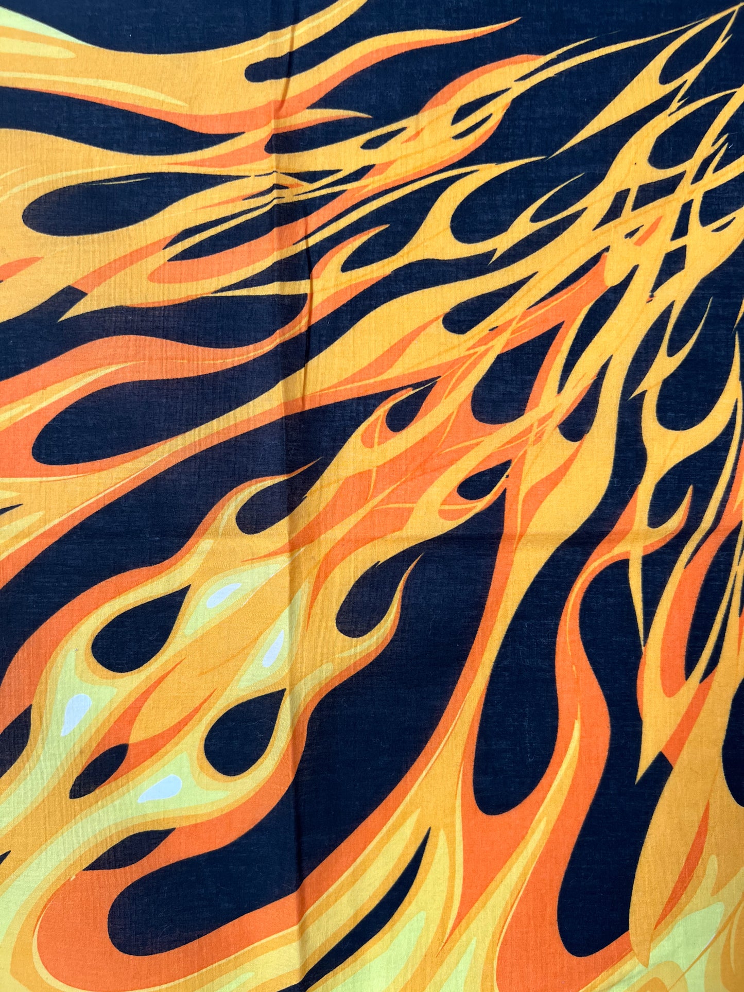 Orange Flames Black Bandana