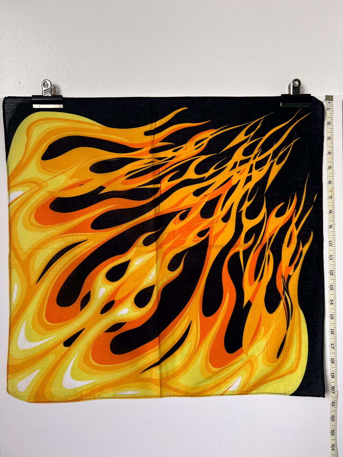 Orange Flames Black Bandana