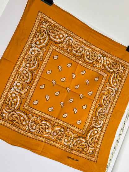 Orange Paisley Print Bandana