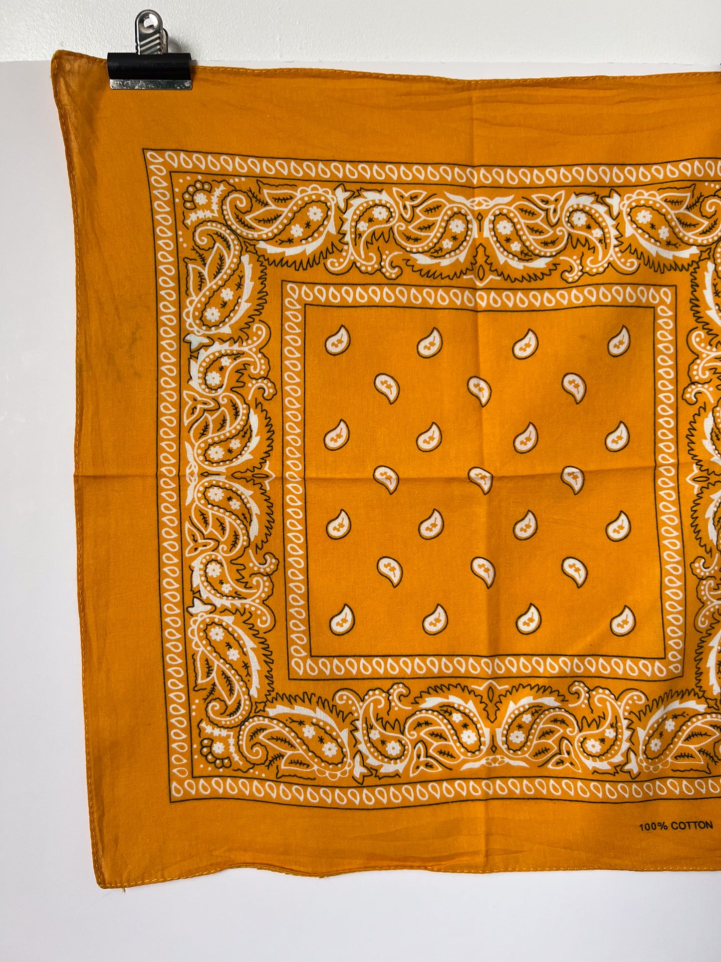 Orange Paisley Print Bandana