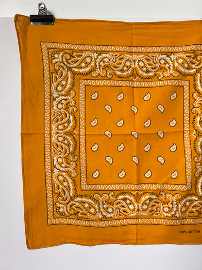 Orange Paisley Print Bandana