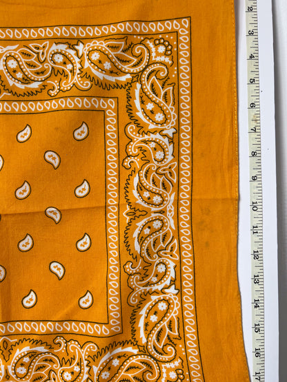 Orange Paisley Print Bandana