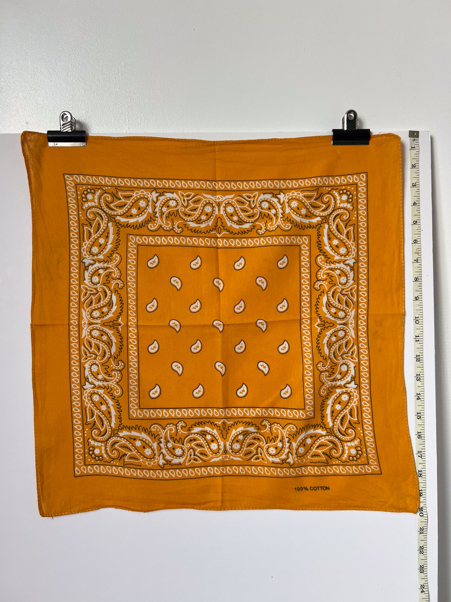 Orange Paisley Print Bandana